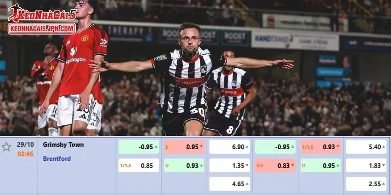Tỷ lệ kèo chi tiết của trận Grimsby Town vs Brentford
