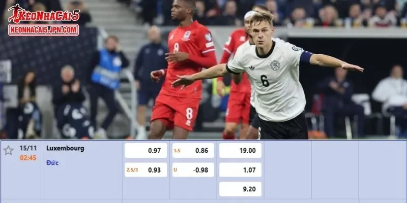 Soi kèo chi tiết nhất cho trận đấu giữa Luxembourg vs Đức