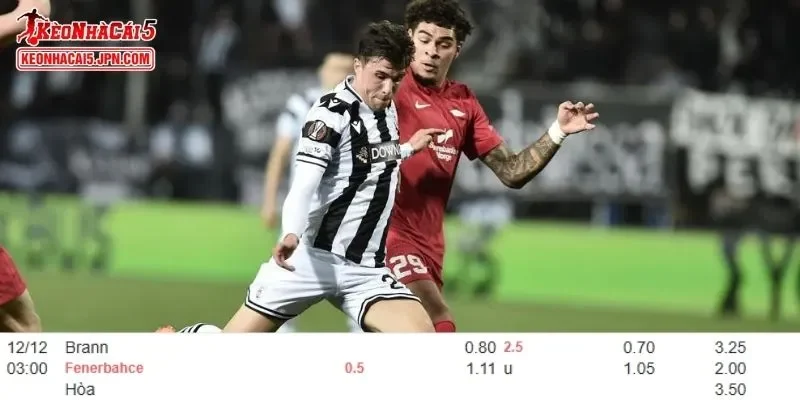 Dự đoán tỷ lệ kèo chuẩn xác cho cuộc chạm trán Brann vs Fenerbahce