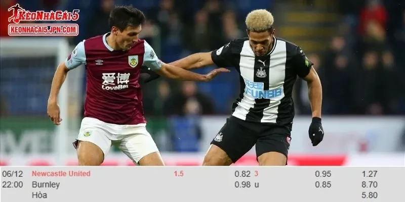 Tỷ lệ kèo chi tiết của trận Newcastle vs Burnley